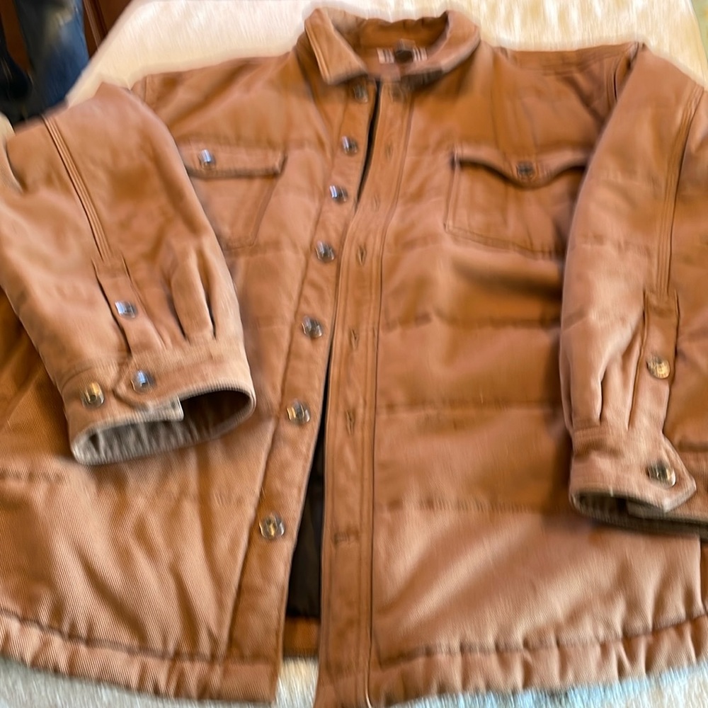 Duluth Trading Jacket Men’s Sz 3XL Tan Relaxed Fit Shirt Jacket